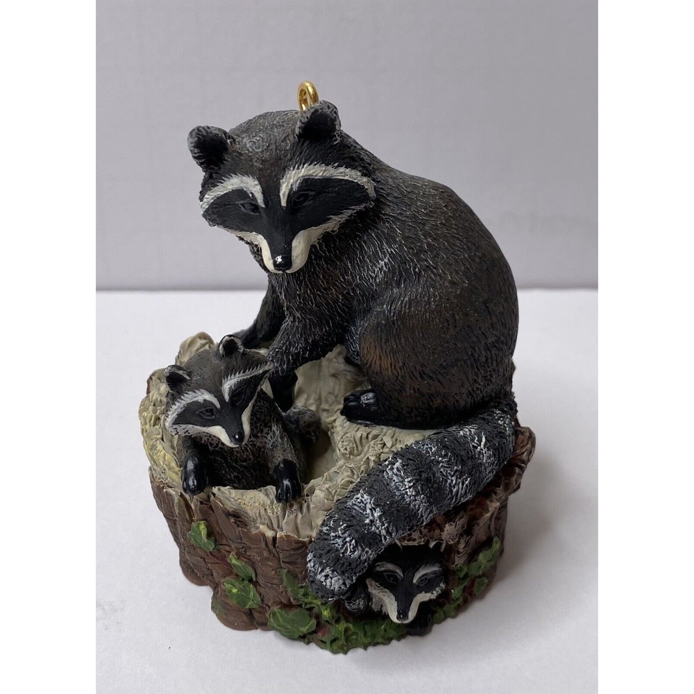 Vintage 1999 Hallmark “Curious Raccoons” Majestic Wilderness Collectors Ornament